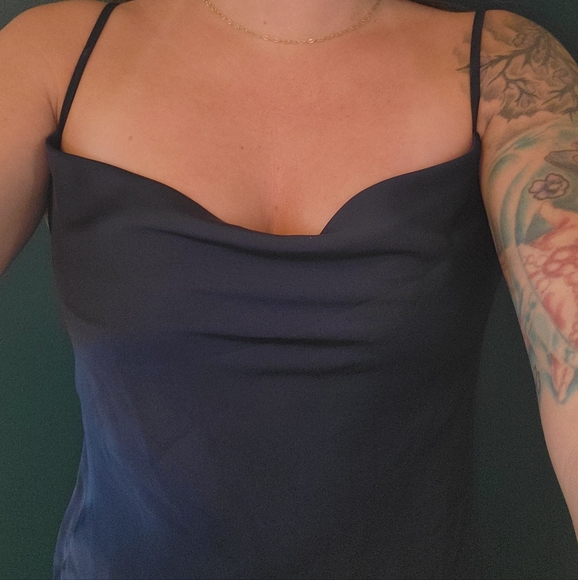 Aritzia-Babaton silk camisole navy blue - Picture 3 of 5